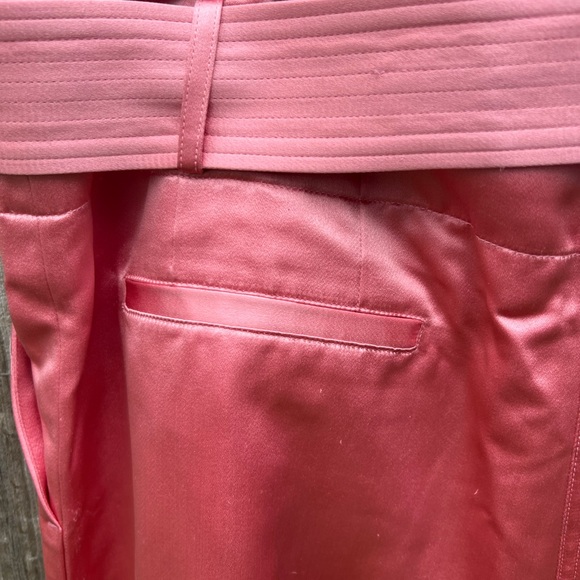 Adam Lippes 100% Silk Pink Tie Waist Wide Leg Pants 10 - Picture 7 of 15
